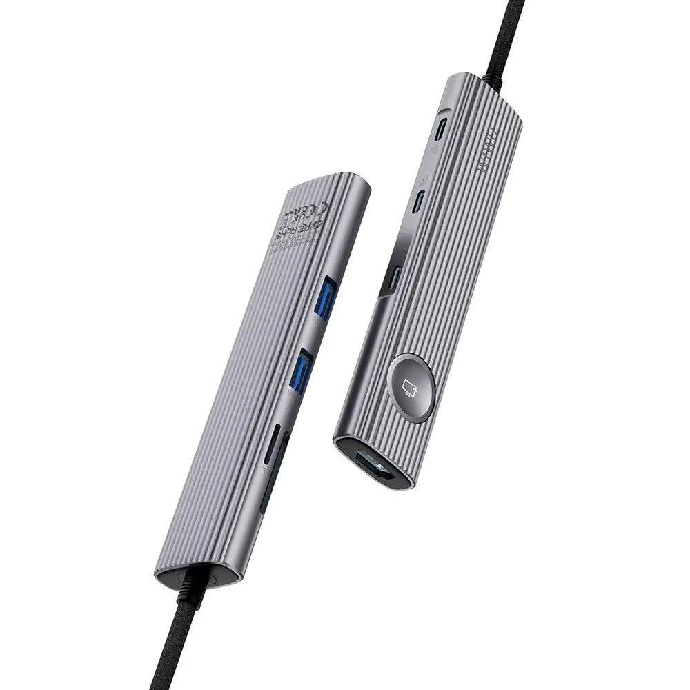 Wiwu Wi-HB8001 Travel 8'i 1 Arada USB-C Hub, 4K 60Hz HDMI ve 100W PD