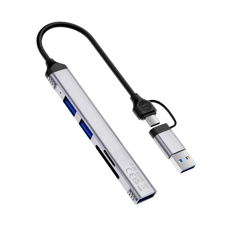 Wiwu Wi-HB003 Zolo 5'i 1 Arada USB-C Hub, USB 3.0 ve SD/TF Girişli