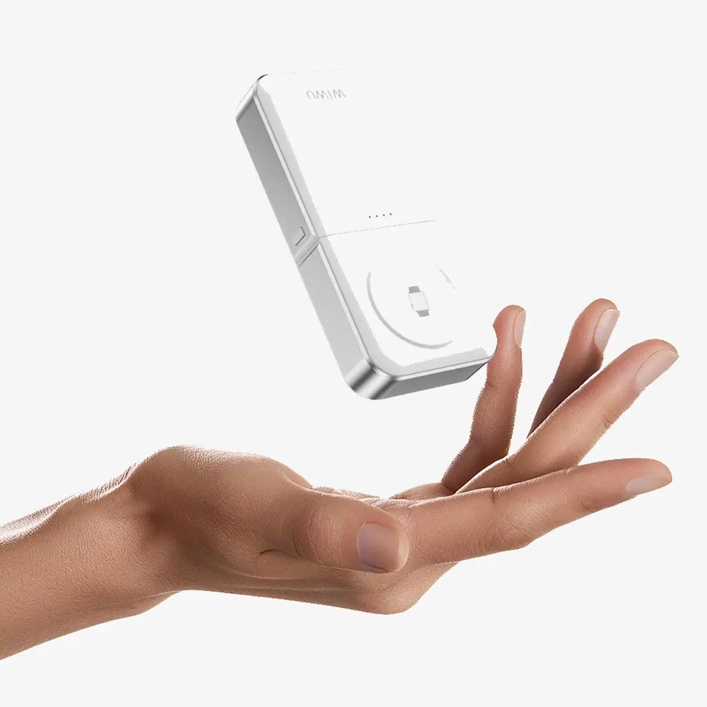 Wiwu Wi-M21 Elf Serisi 3'ü 1 Arada Mini Kablosuz Powerbank, 1100 mAh