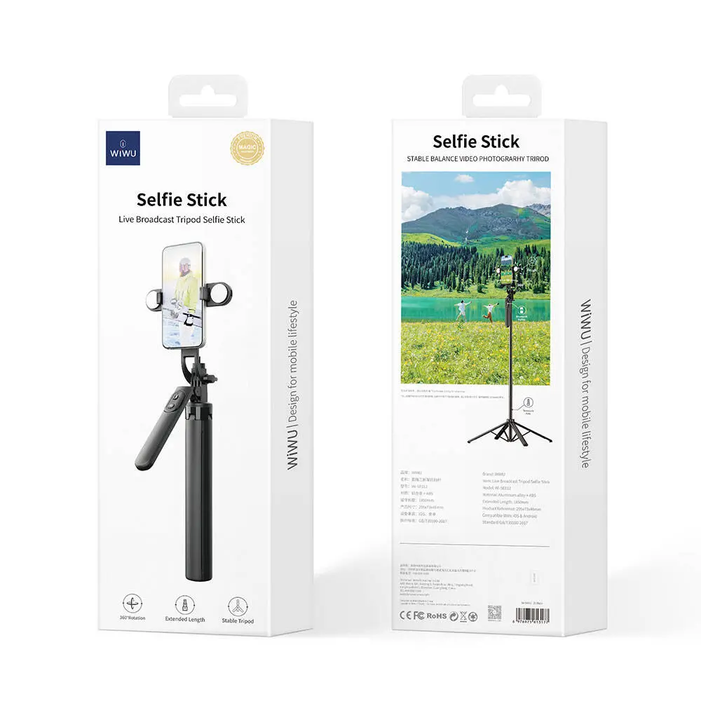 Wiwu Wi-SE012 Işıklı Teleskopik Tripod ve Selfie Çubuğu