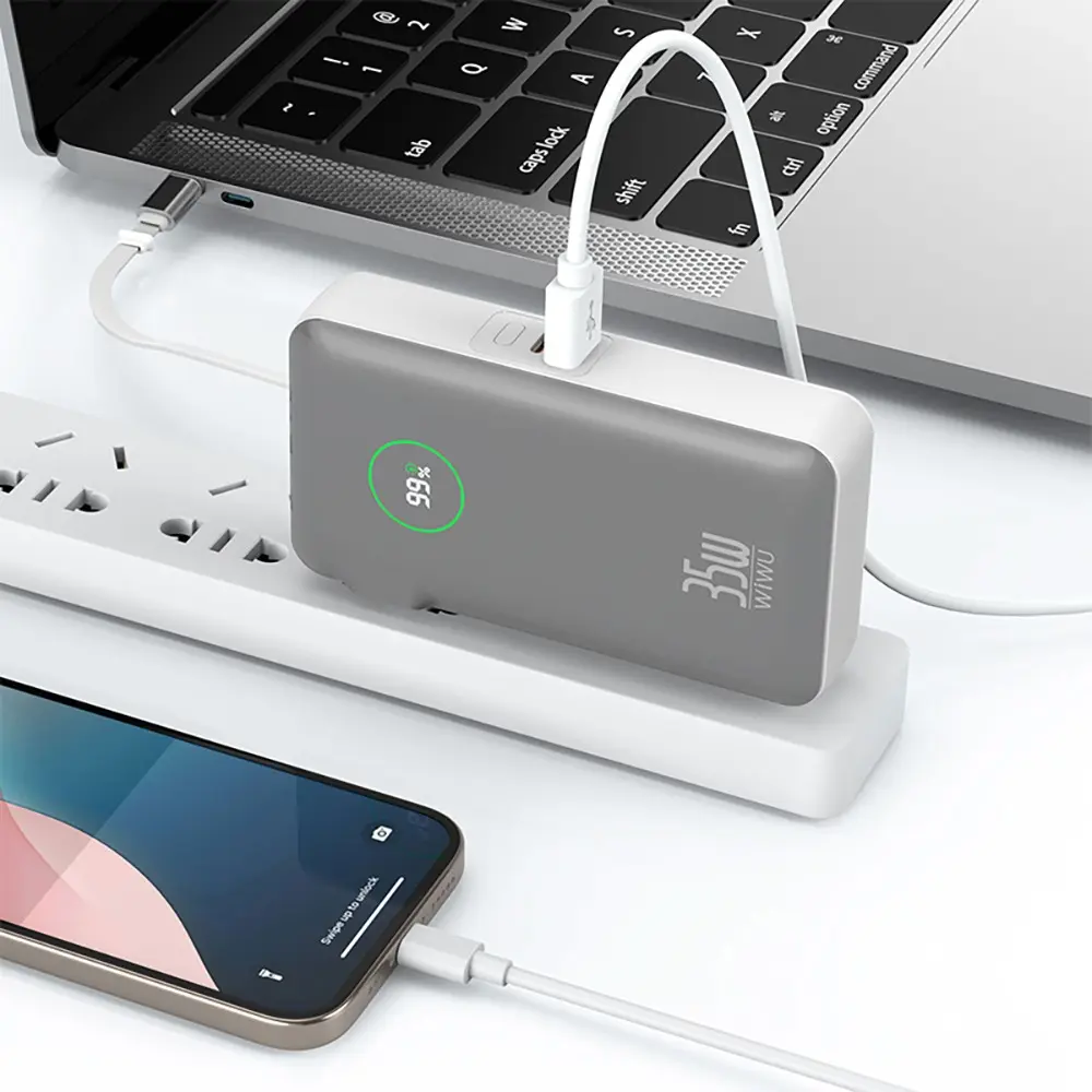 Wiwu Wi-P049 Noble Powerbank, 10000mAh PD 35W ve Entegre Type-C Kablo