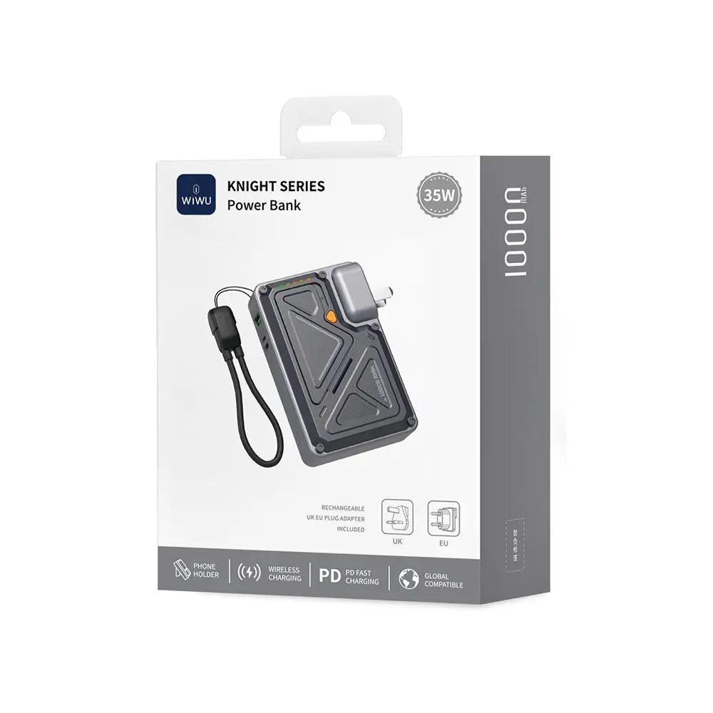 Wiwu Wi-P057 Knight Powerbank, 10000mAh, 35W PD ve Kablosuz Şarj