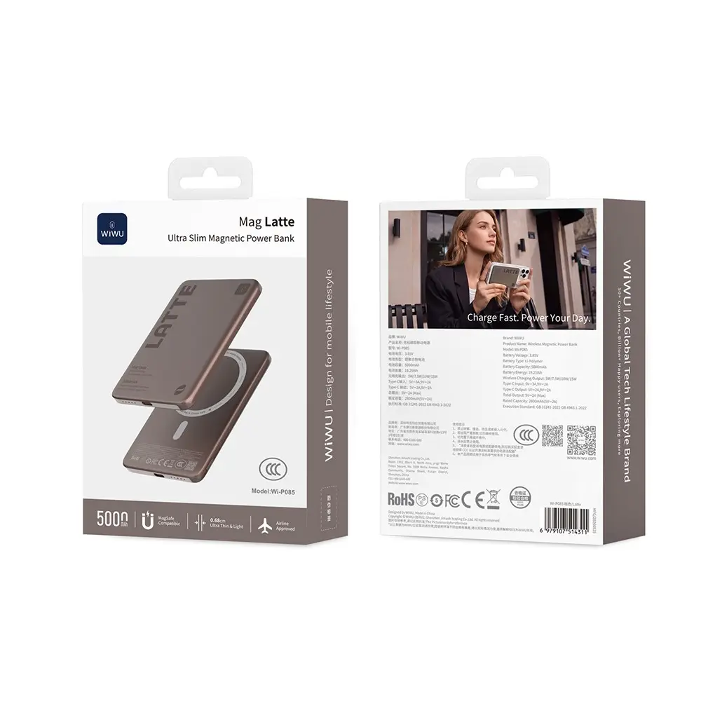 Wiwu Wi-P085 MagPearl Manyetik Kablosuz Powerbank, 5000mAh 15W