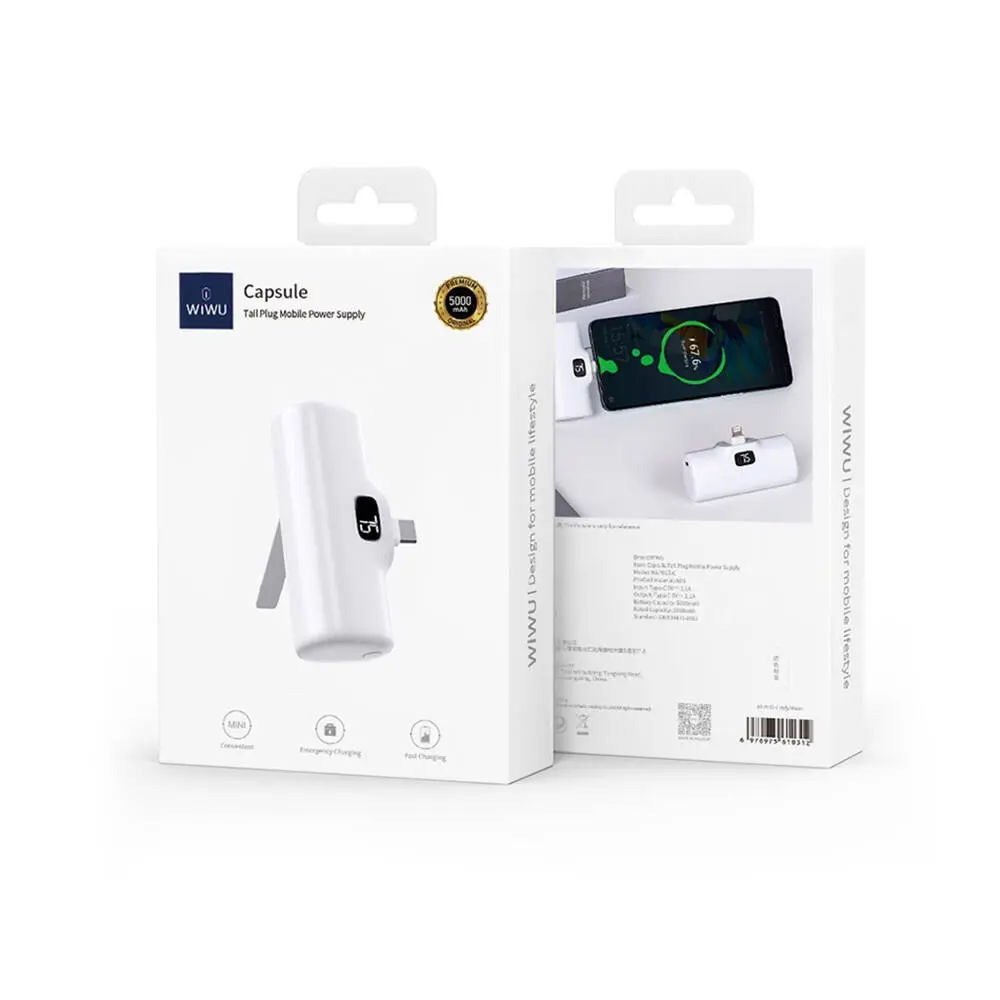 Wiwu Wi-P017 Capsule 5000mAh Standlı Lightning Powerbank