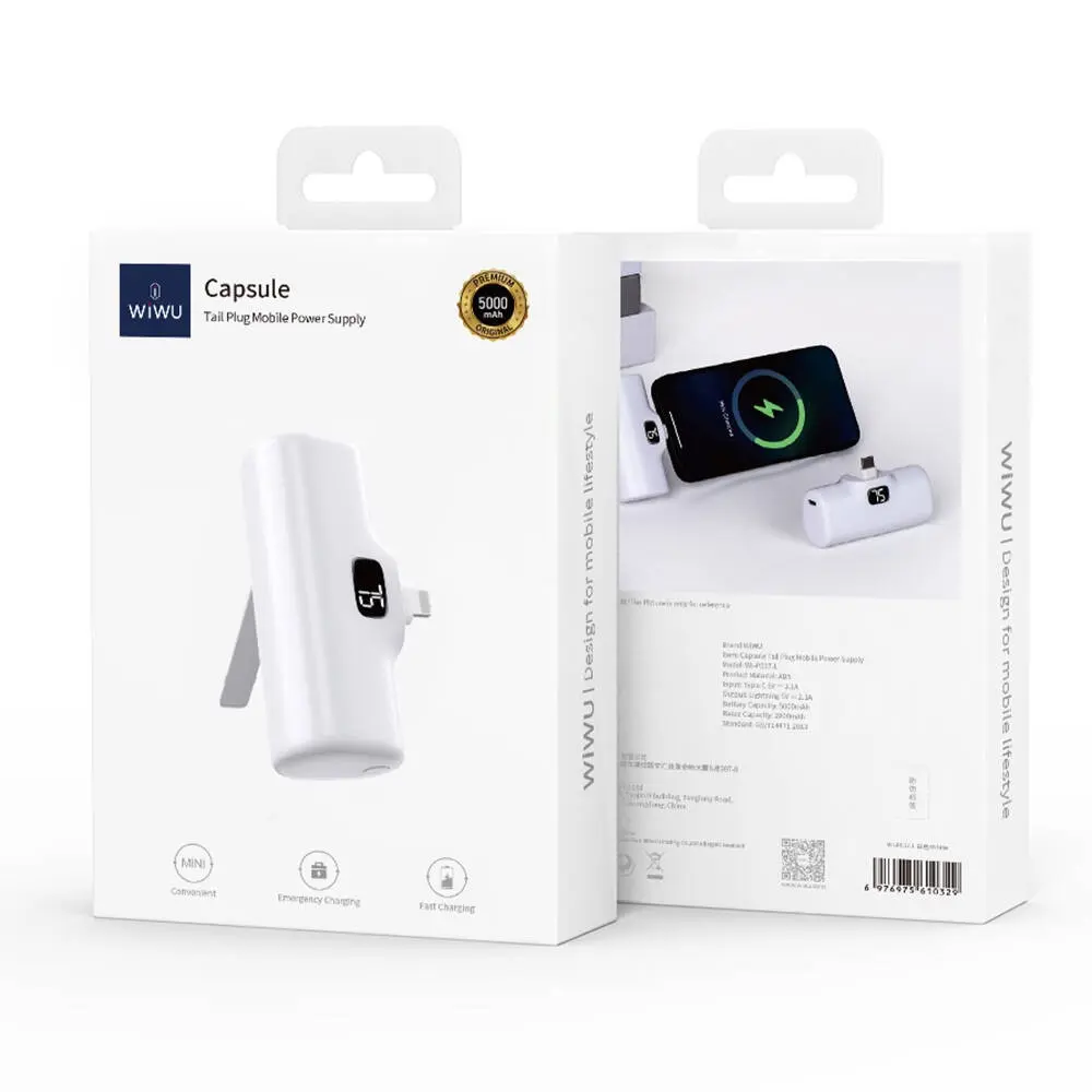 Wiwu Wi-P017 Capsule 5000mAh Standlı Lightning Powerbank