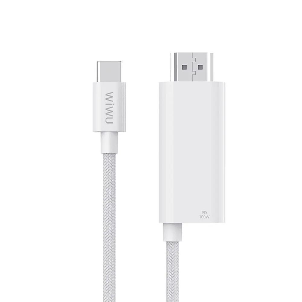 Wiwu Wi-PS001 Type-C to HDMI 4K 60Hz PD Şarj ve Projeksiyon Kablosu 1.8 m