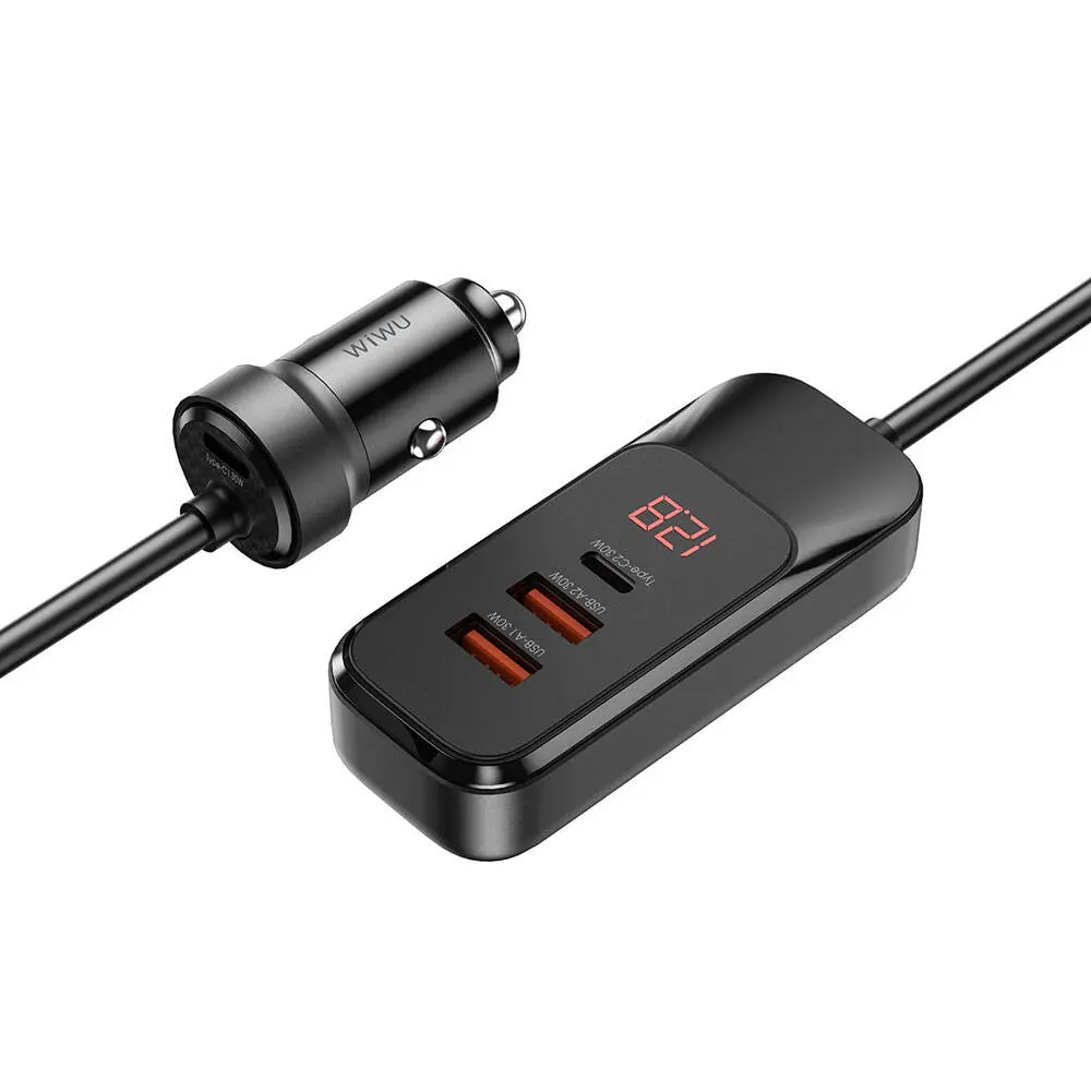 Wiwu Wi-QC015 Extend 120W 4 Portlu Araç Şarj Aleti, Çift Type-C ve Çift USB-A