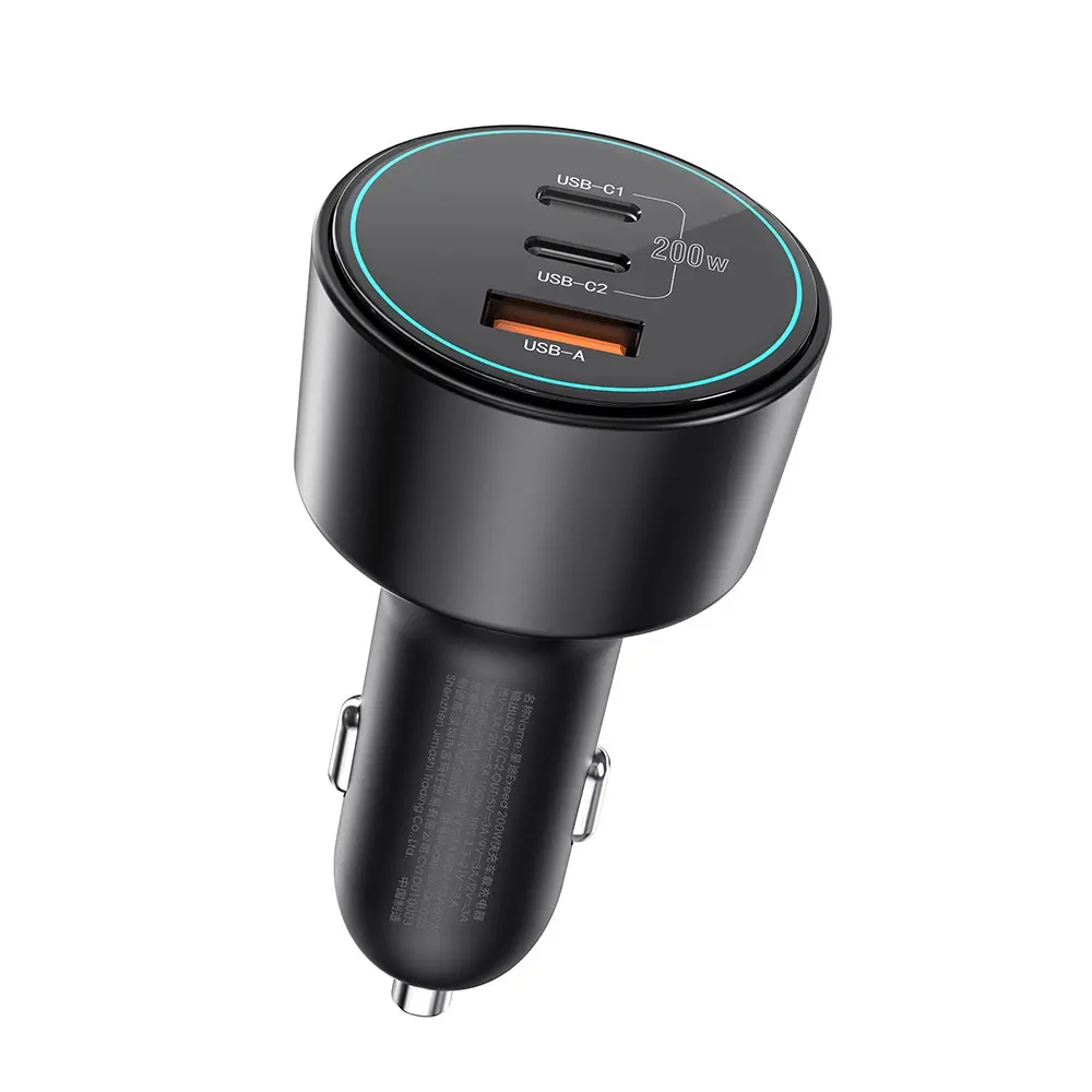 Wiwu Wi-QC026 200W Araç Şarj Aleti, Çift USB-C + USB-A Portlu
