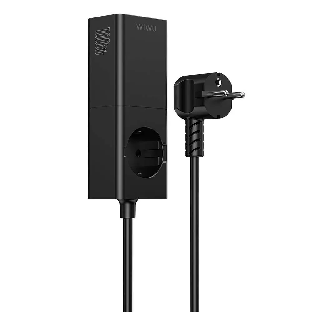 Wiwu Wi-S004 GaN Tech 100W Çift Type-C ve Çift USB-A Girişli Priz, 150 cm