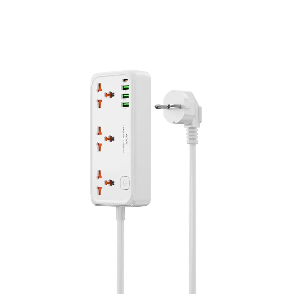 Wiwu Wi-S005 GaN Tech Power Strip Çoklu Priz, 30W ve 3 USB-A + Type-C
