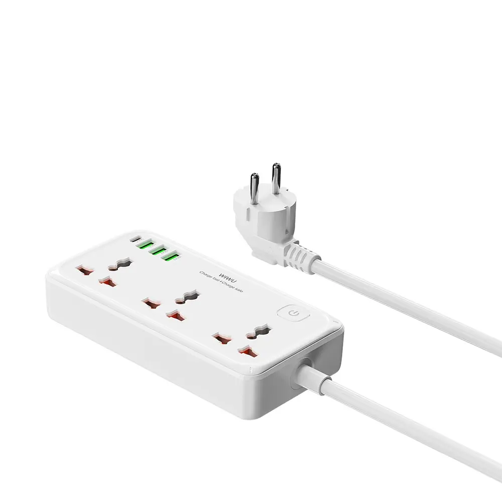 Wiwu Wi-S005 GaN Tech Power Strip Çoklu Priz, 30W ve 3 USB-A + Type-C