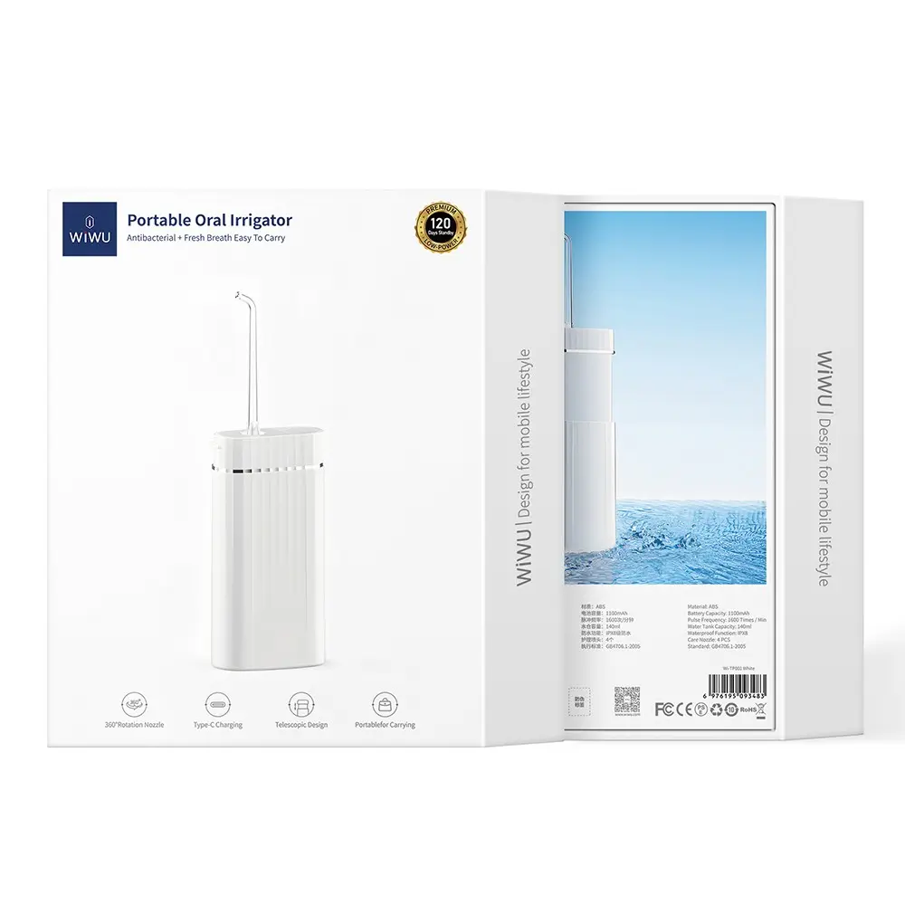 Wiwu Wi-TP001 Taşınabilir Ağız Duşu Makinesi, IPX7 ve 2200 mAh
