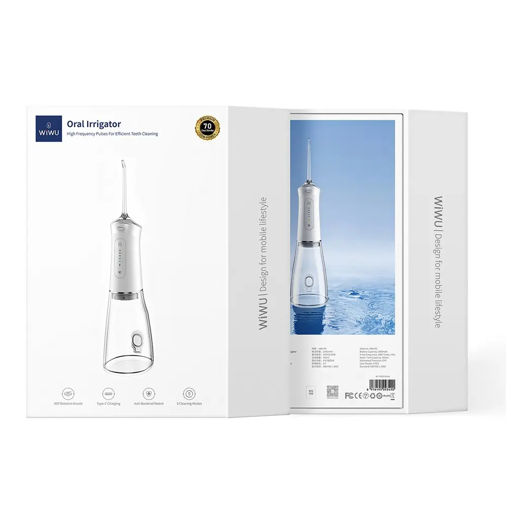 Wiwu Wi-TP002 Taşınabilir Ağız Duşu, 300 ml Hazneli ve IPX7