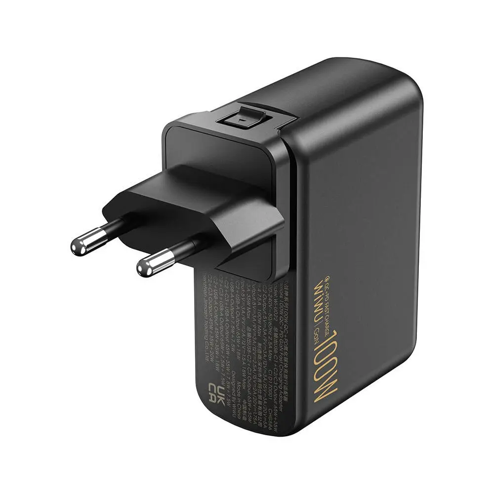 Wiwu Wi-U022W Warrior GaN 100W QC+PD 3 Portlu Hızlı Şarj Adaptörü