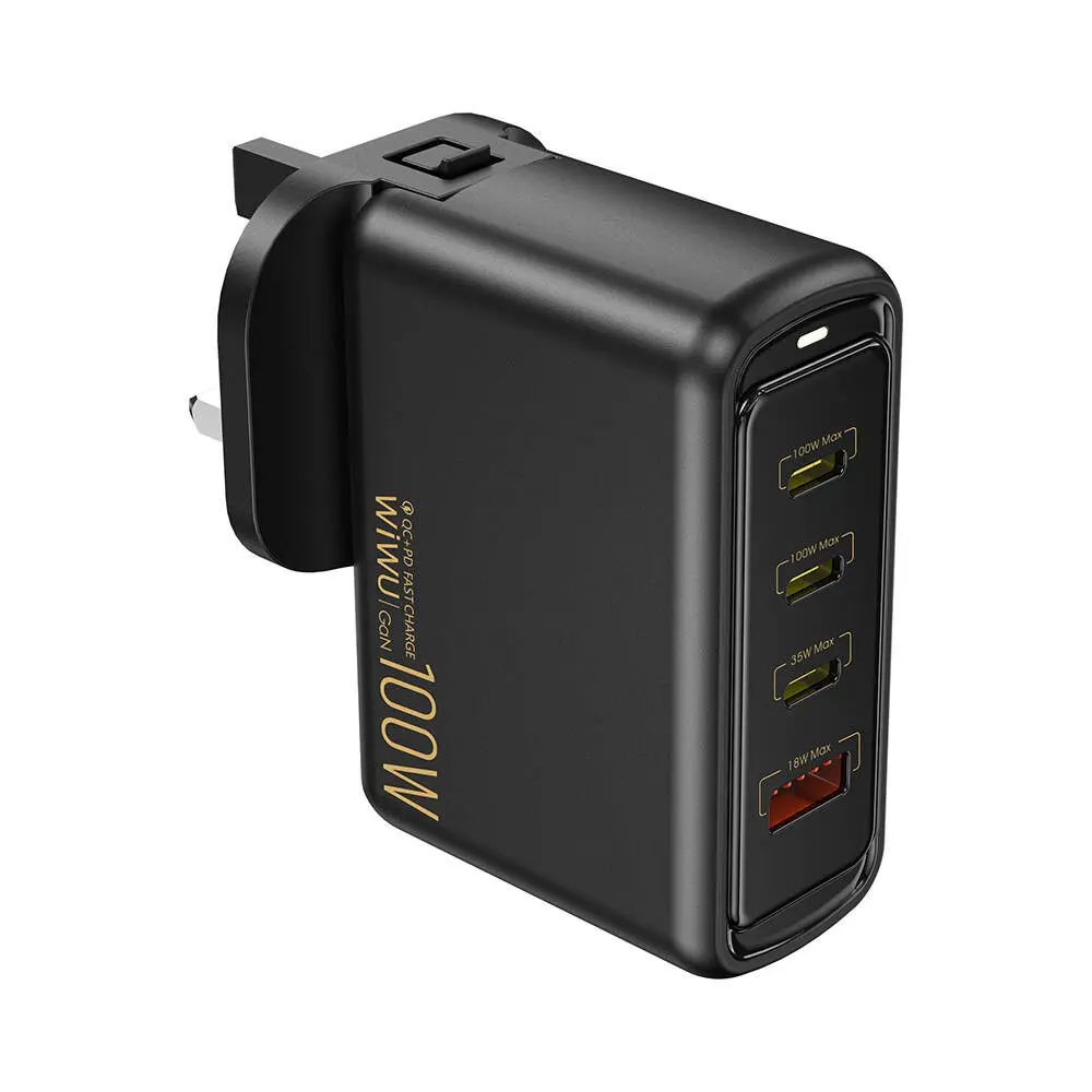 Wiwu Wi-U022W Warrior GaN 100W QC+PD 3 Portlu Hızlı Şarj Adaptörü