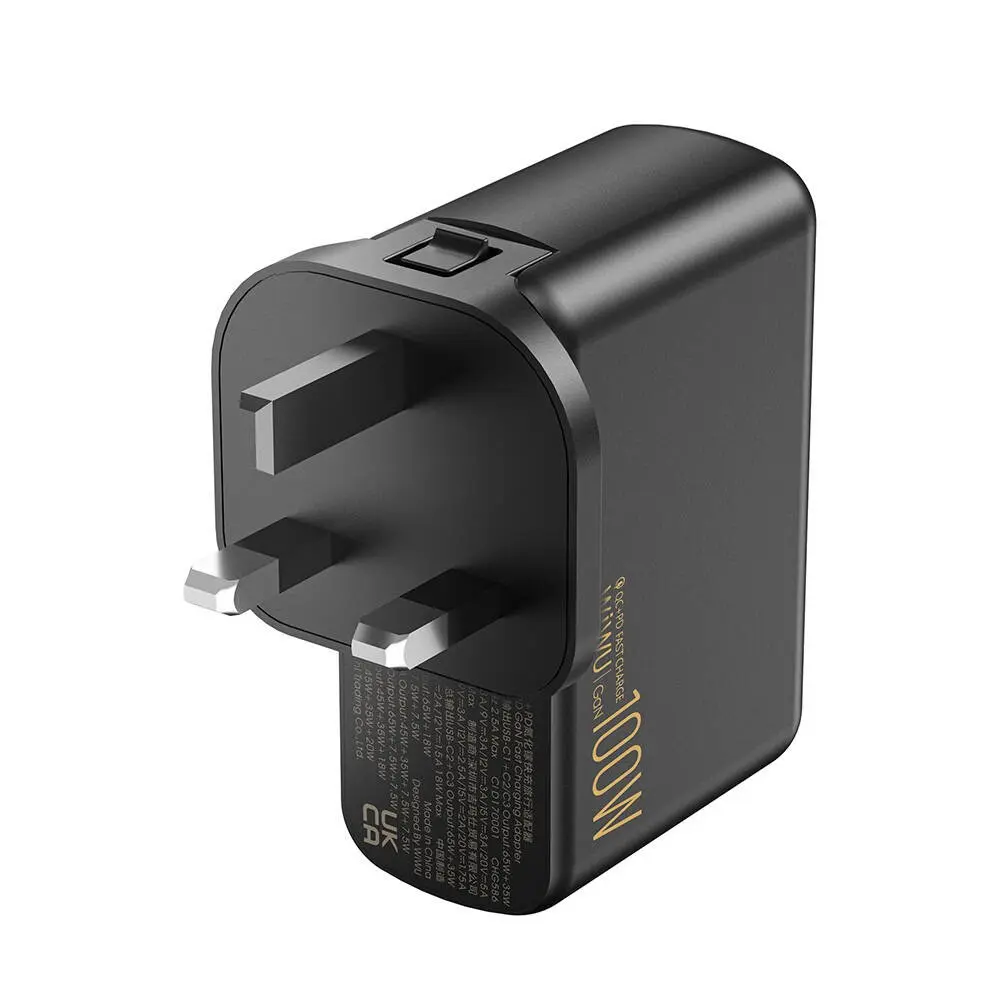 Wiwu Wi-U022W Warrior GaN 100W QC+PD 3 Portlu Hızlı Şarj Adaptörü