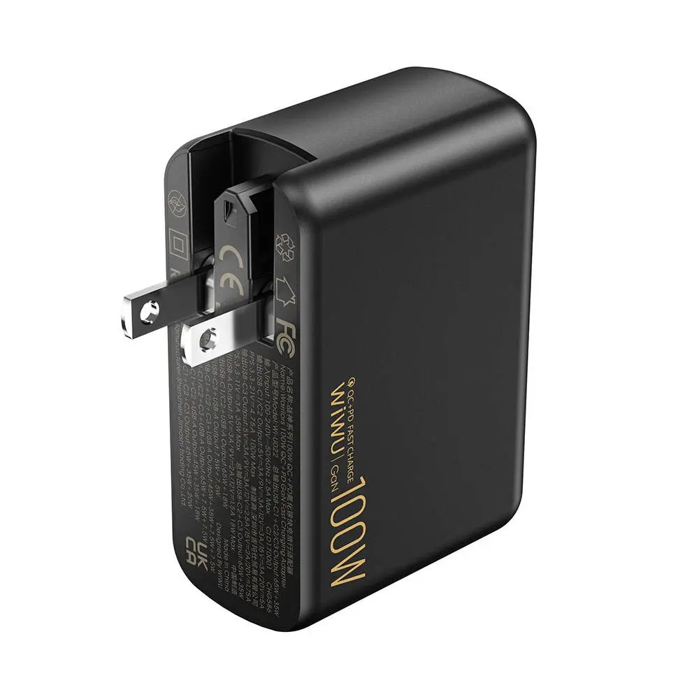 Wiwu Wi-U022W Warrior GaN 100W QC+PD 3 Portlu Hızlı Şarj Adaptörü