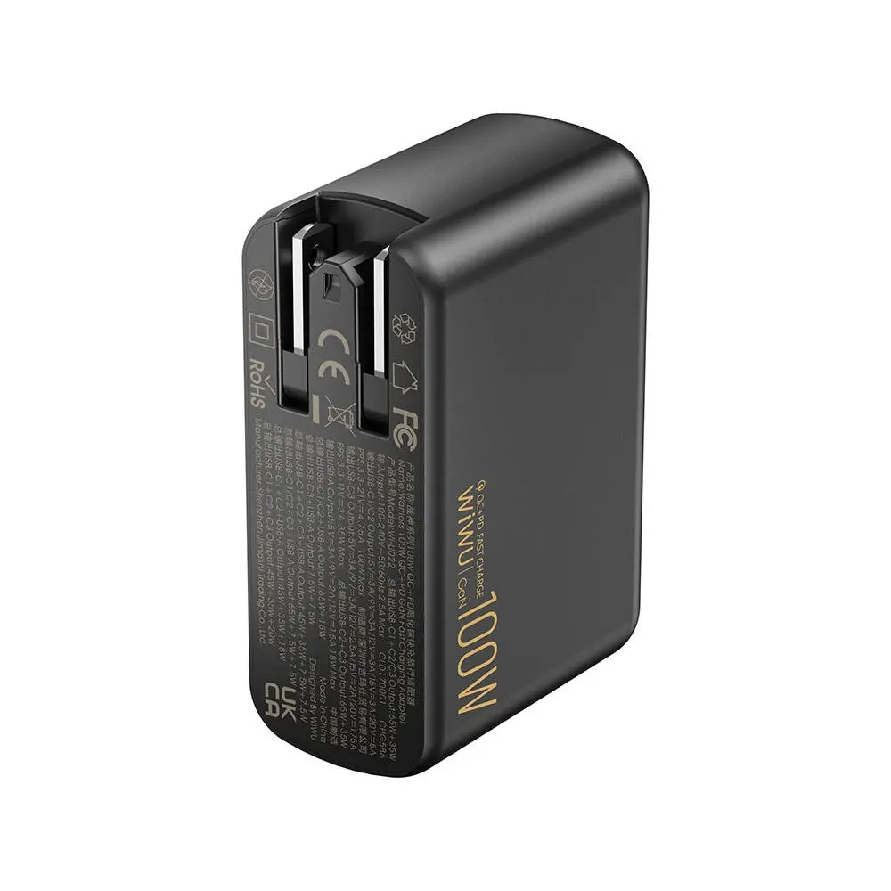 Wiwu Wi-U022W Warrior GaN 100W QC+PD 3 Portlu Hızlı Şarj Adaptörü