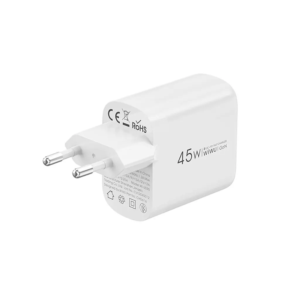 Wiwu Wi-U035 GaN Tech 45W USB-C PD ve QC 3.0 Şarj Adaptörü