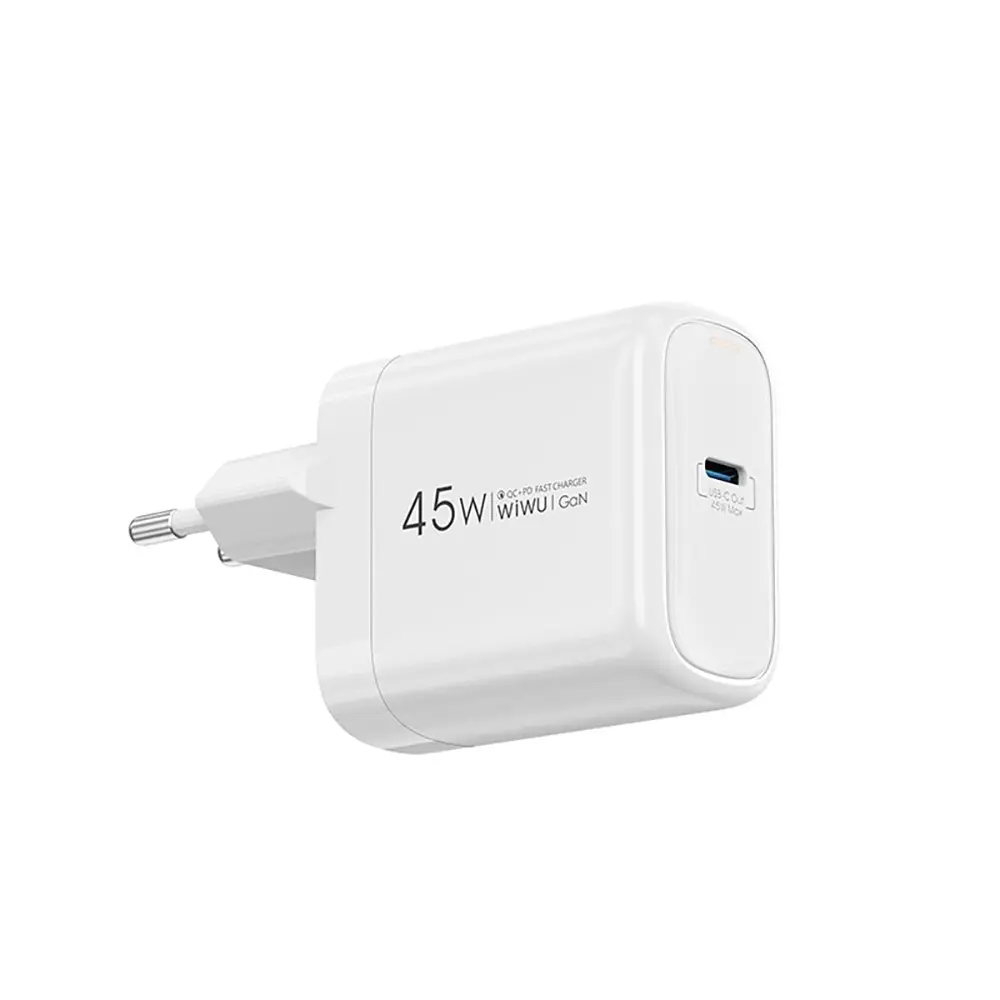Wiwu Wi-U035 GaN Tech 45W USB-C PD ve QC 3.0 Şarj Adaptörü