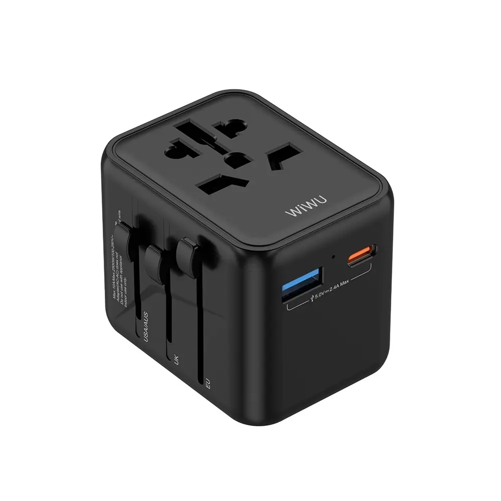 Wiwu Wi-UA012 Seyahat Adaptörü, TR/US/UK/AU/EU Uyumlu 12W USB Çıkışlı