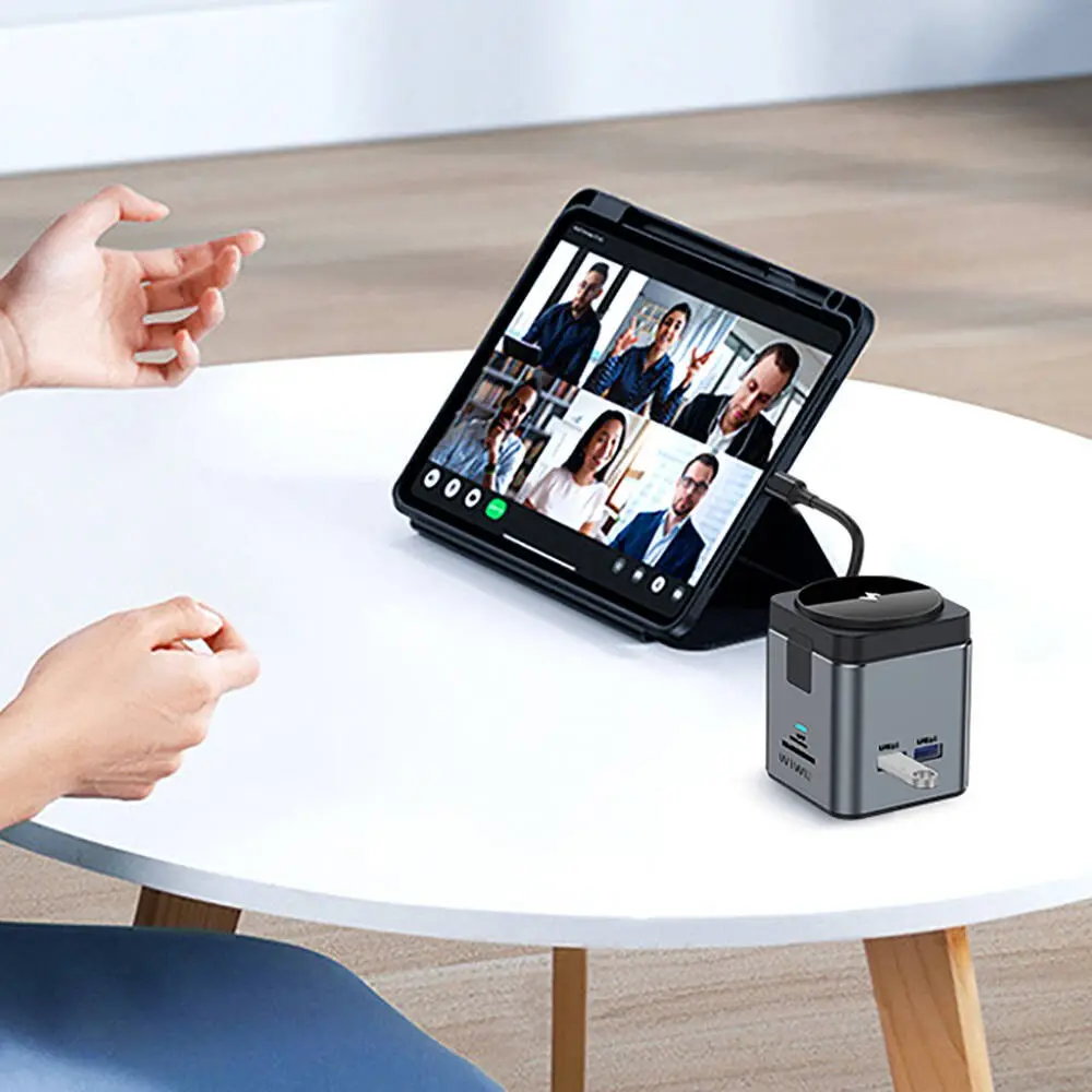 Wiwu Wi-W025 9in1 Type-C Hub, HDMI ve 15W Kablosuz Şarjlı
