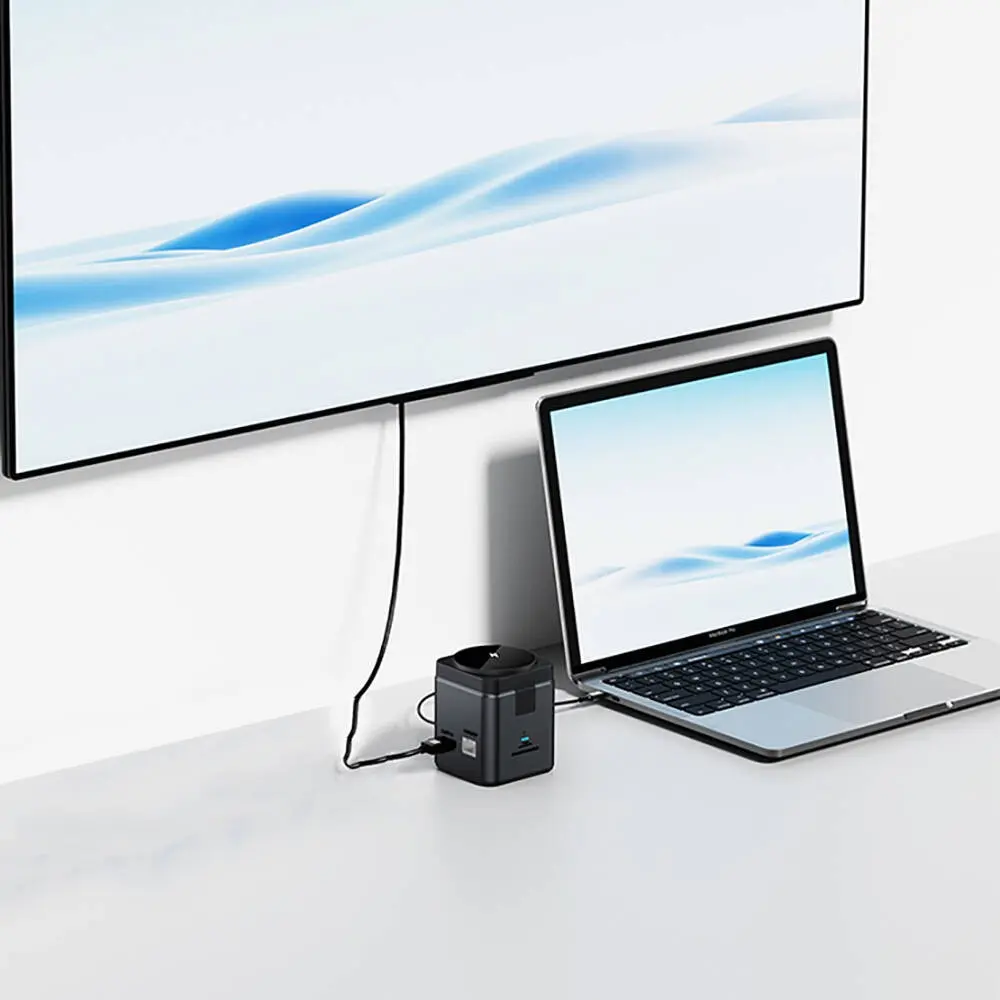 Wiwu Wi-W025 9in1 Type-C Hub, HDMI ve 15W Kablosuz Şarjlı