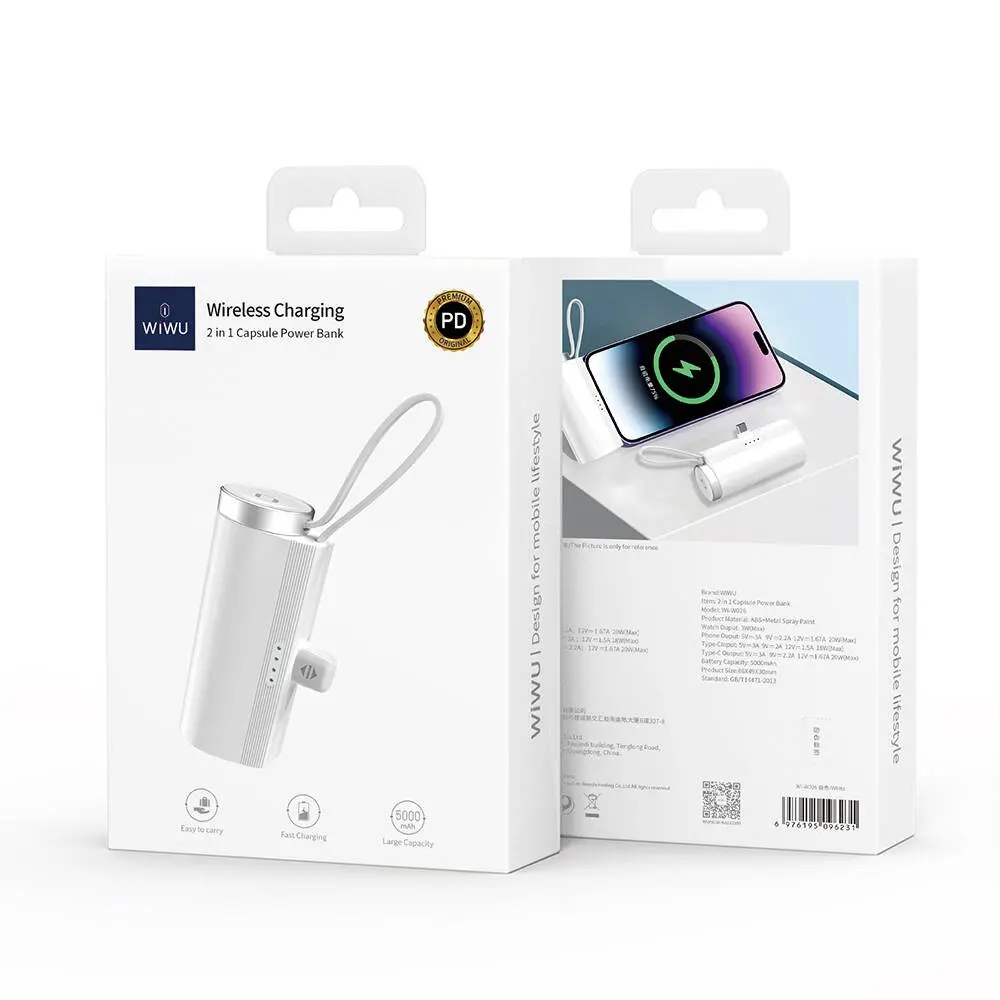 Wiwu Wi-W026 Capsule 5000mAh Type-C PD Powerbank, Standlı ve Askılı