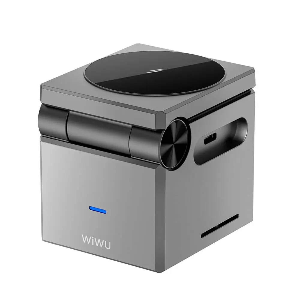 Wiwu Wi-W030 3'ü 1 Arada 15W Kablosuz Şarj Standı, Küp Tasarım