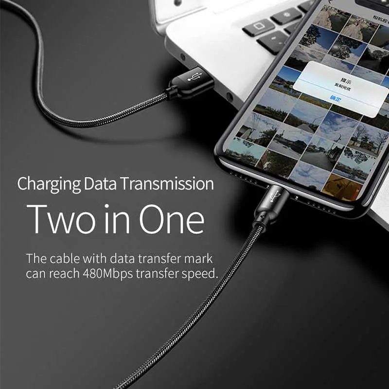 Wiwu YZ100 3 Uçlu Şarj ve Data Kablosu, Lightning ve Micro USB