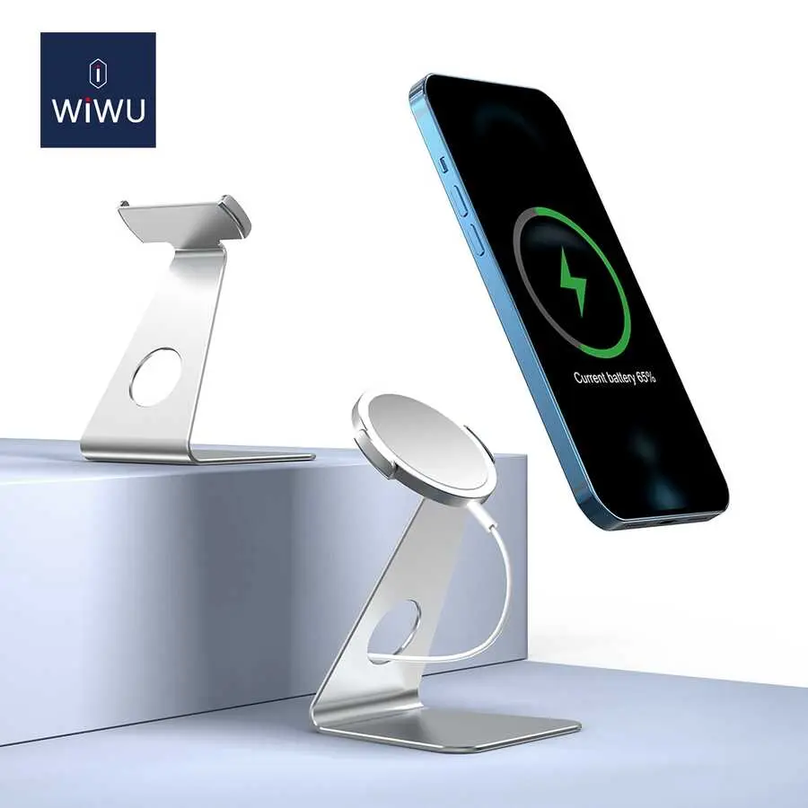 Wiwu ZM303 MagSafe Şarj Standı, Alüminyum Gövdeli Telefon Tutucu