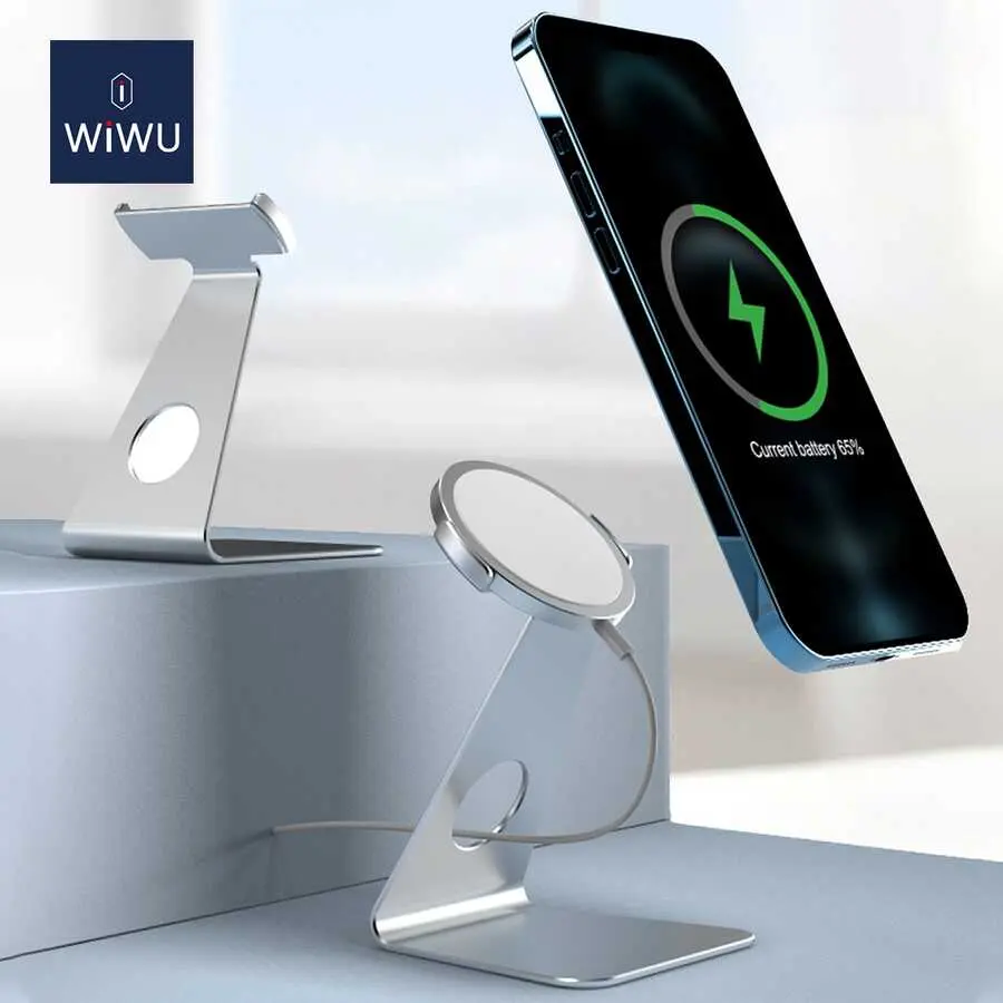 Wiwu ZM303 MagSafe Şarj Standı, Alüminyum Gövdeli Telefon Tutucu