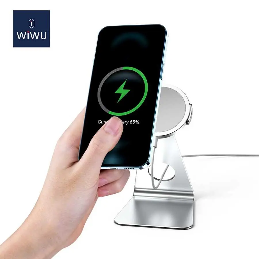 Wiwu ZM303 MagSafe Şarj Standı, Alüminyum Gövdeli Telefon Tutucu