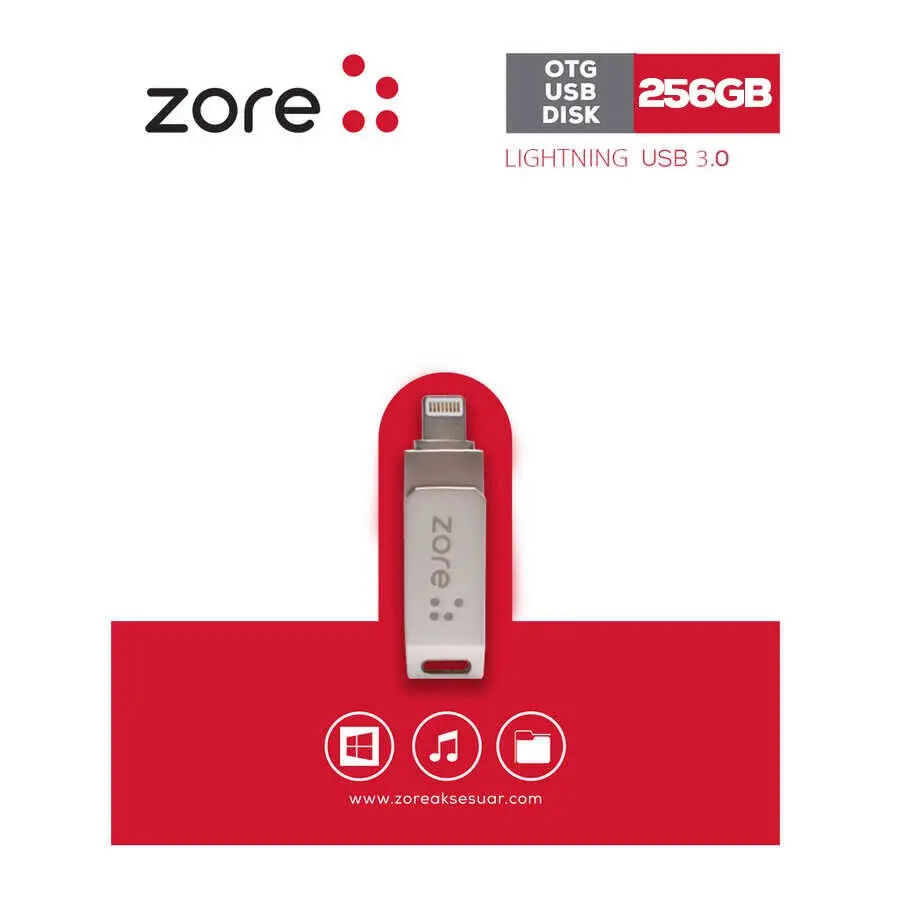 Zore 3.0 Lightning Metal OTG 256 GB USB Bellek