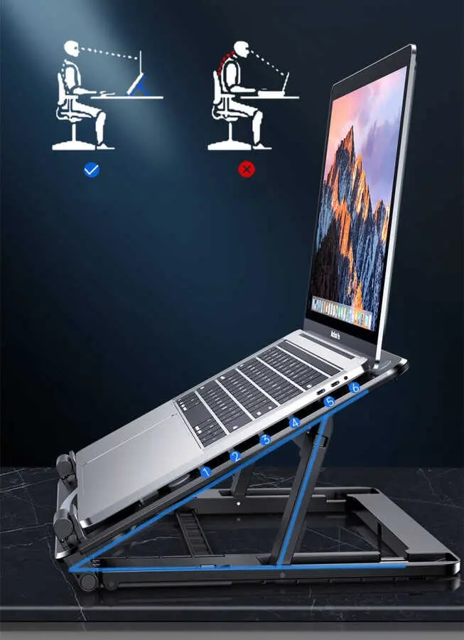 Zore HZ-01 Fanlı Laptop Standı, 6 Açılı ve Sessiz Soğutma