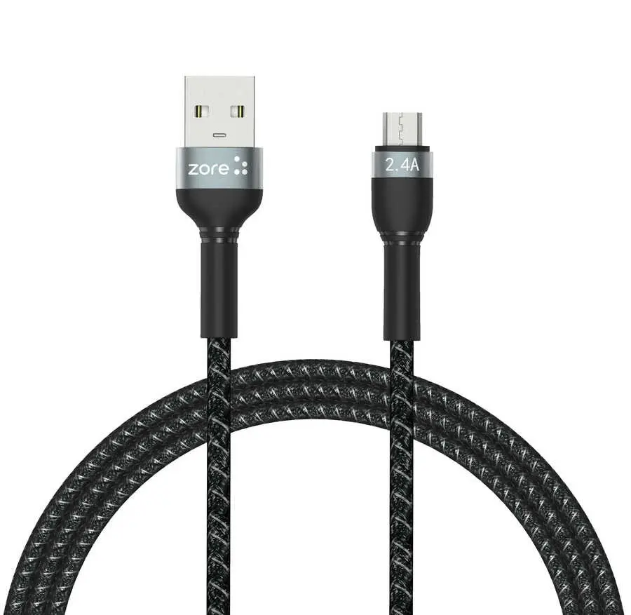 Zore Shira Serisi Micro USB Şarj ve Data Kablosu, 1 m, 12 W