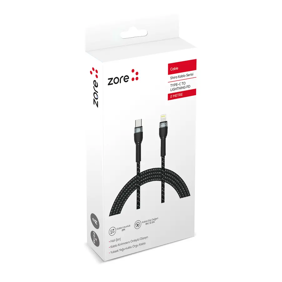 Zore Shira Serisi Type-C to Lightning PD Kablo 2 m