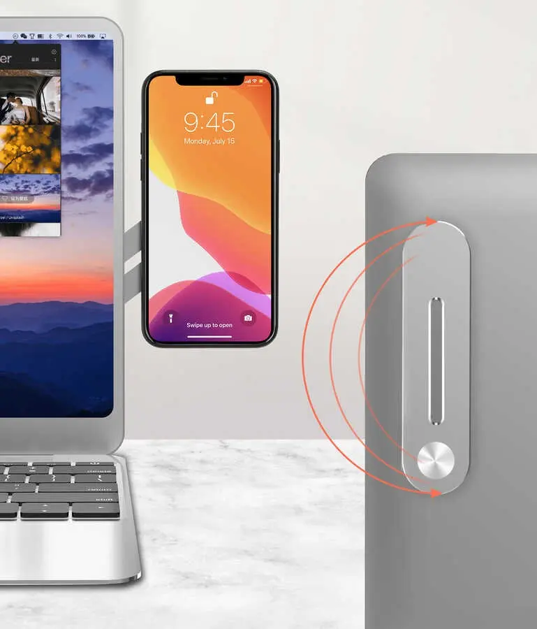 Zore SJ05 Laptop ve Monitör Telefon Tutucu, Manyetik ve Dönebilen
