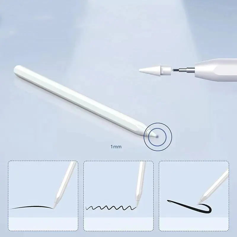 Zore Pencil 09 iPad Uyumlu Manyetik Şarjlı Dokunmatik Çizim Kalemi - Beyaz