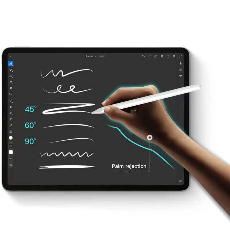 Zore Pencil 09 iPad Uyumlu Manyetik Şarjlı Dokunmatik Çizim Kalemi - Beyaz