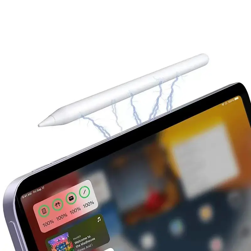 Zore Pencil 09 iPad Uyumlu Manyetik Şarjlı Dokunmatik Çizim Kalemi - Beyaz