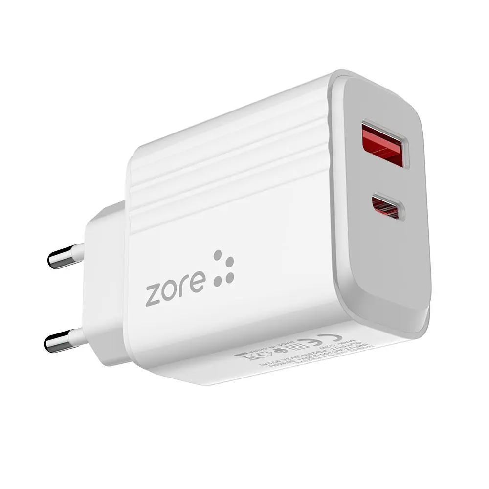 Zore Play Serisi PL08 Type-C to Lightning 2'si 1 Arada 20W PD Seyahat Şarj Aleti