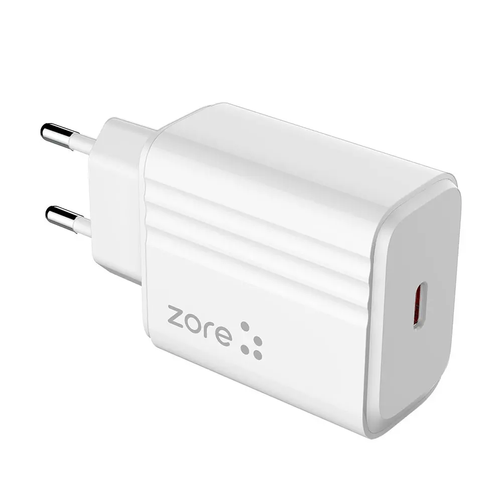 Zore Play Serisi PL2 20W PD USB-C Şarj Adaptörü, Seyahat Tipi
