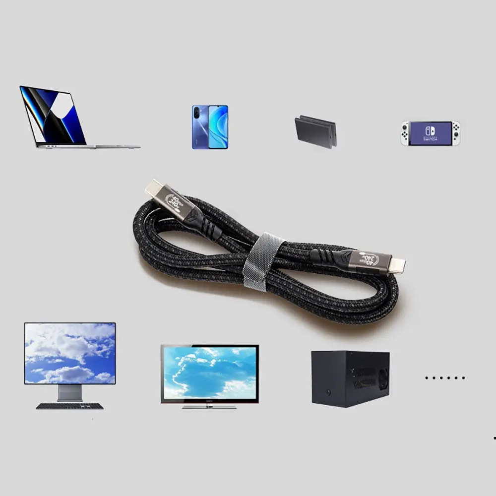 Zore QG01 Type-C to Type-C USB4 Kablo, 240W PD ve 40Gbps - 1.2 m