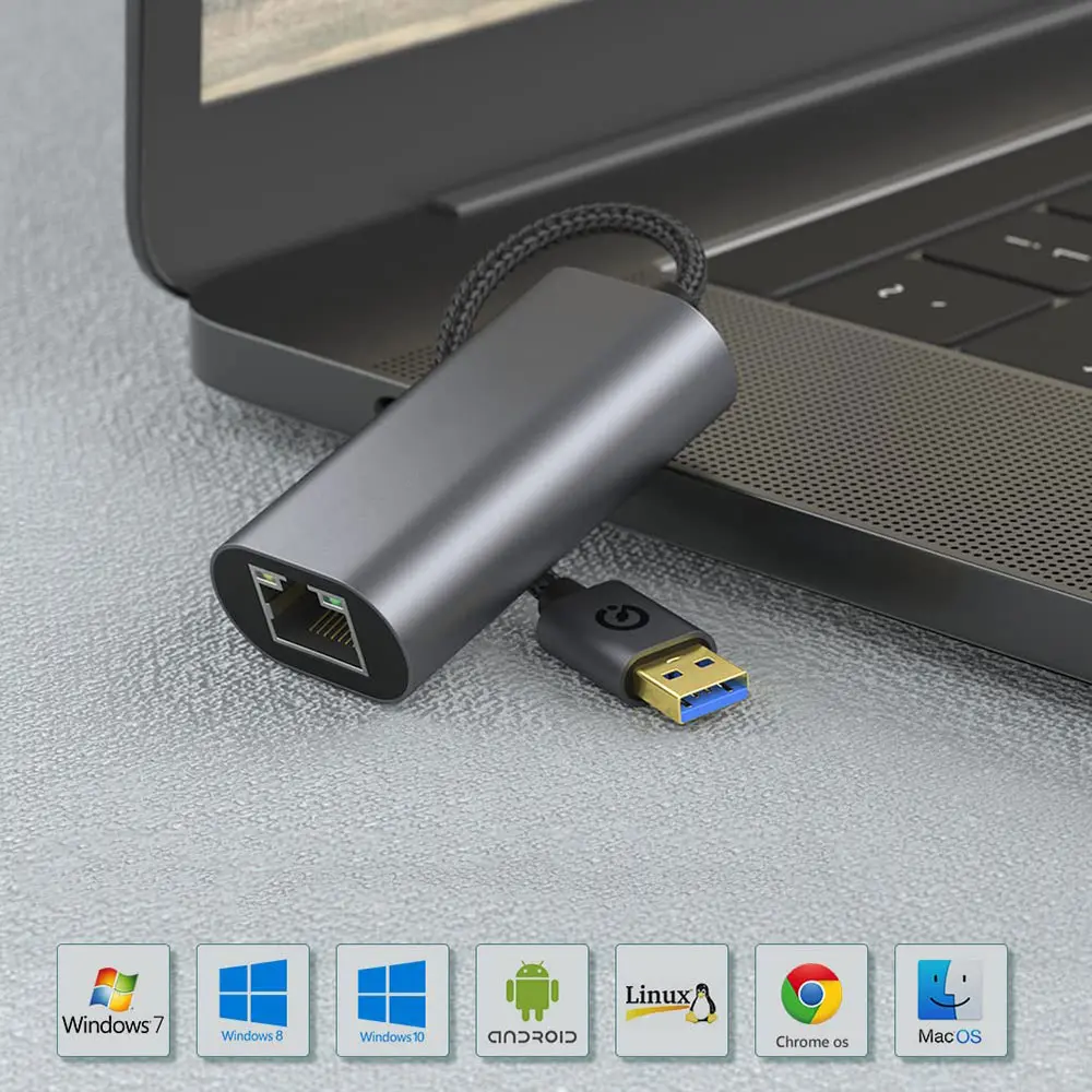 Zore QG03 USB-A to RJ45 Ethernet Dönüştürücü Kablo, 1000Mbps