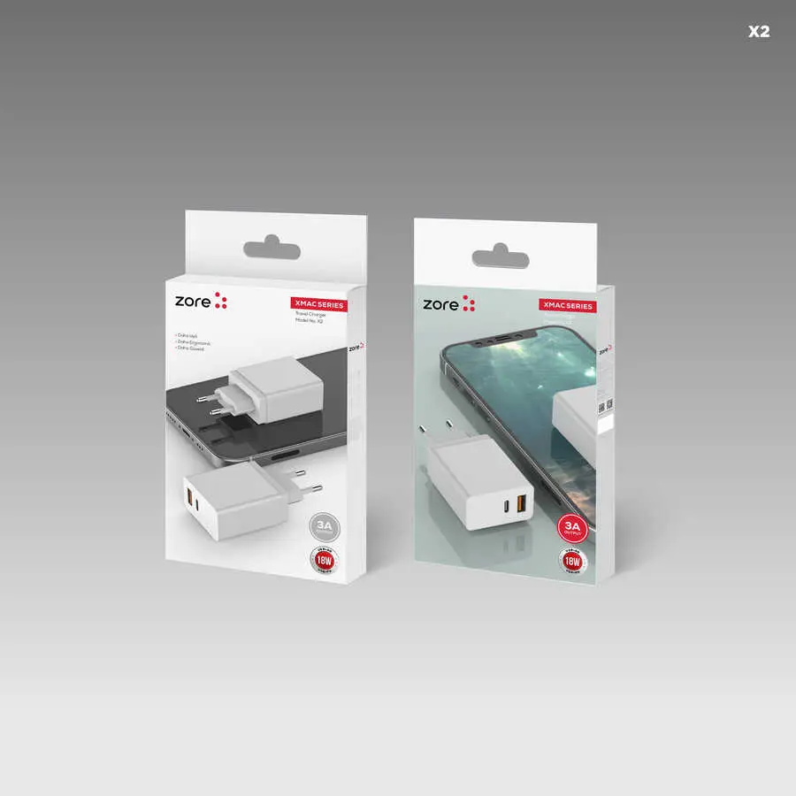 Zore XMac Serisi ZR-X2 USB-A ve PD Çıkışlı Şarj Adaptörü