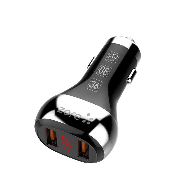 Zore ZR-C2 Type-C 2'si 1 Arada Araç Şarj Seti, 36 W QC 3.0