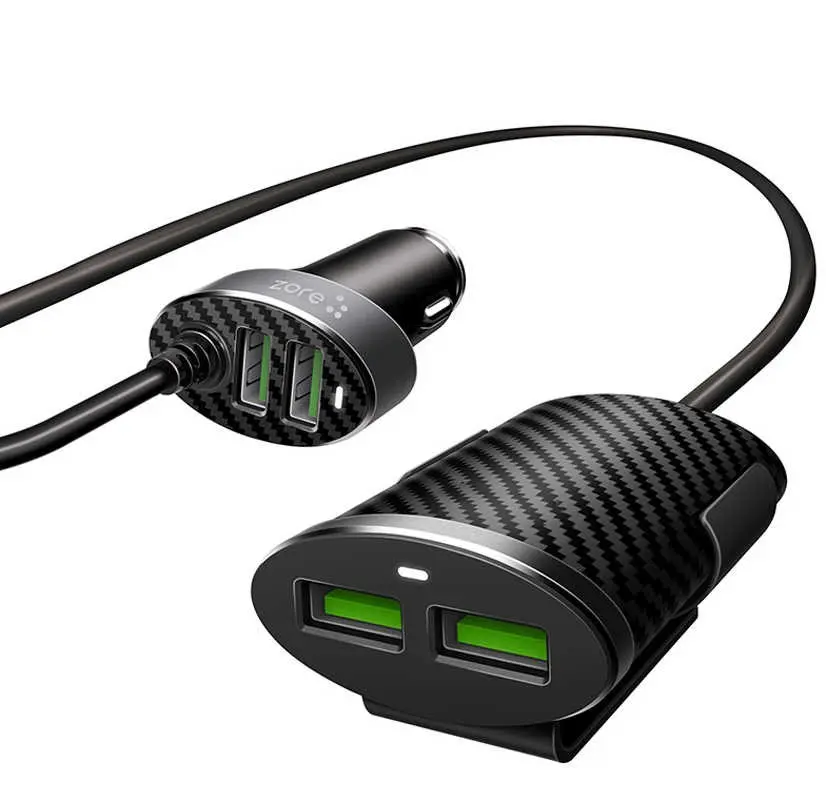 Zore ZR-C502 2+2 Araç Şarj Seti, 4 USB Çıkışlı ve 120 cm Kablo