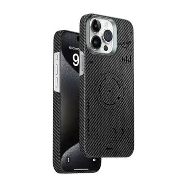 Apple iPhone 15 Pro Max Kılıf Wiwu HHX-016 Karbon Fiber 600D Mars Kapak
