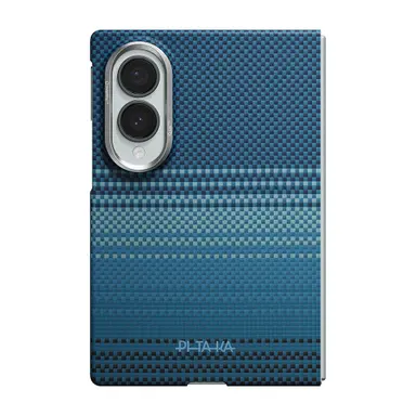 Galaxy Z Fold 8 Kılıf M-safe Şarj Özellikli Aramid Karbon Fiber Pitaka Tactile Woven Sunset-Moonrise Serisi Kapak